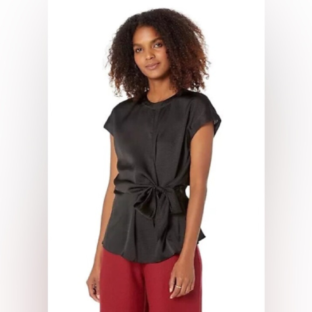 Michael Kors Black Tie-Front Blouse